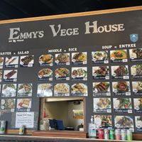 The menu  at Emmy's Vege House in Bainbridge Island
