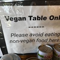 They’re clear on where they stand!  at Emmy's Vege House in Bainbridge Island