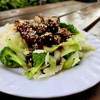 Seasame Chick'n at Emmy's Vege House in Bainbridge Island