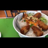 noodles (rice) with spring rolls at Zen in Ho Chi Minh City