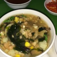 seaweed soup featuring imitation porky bits at Zen in Ho Chi Minh City