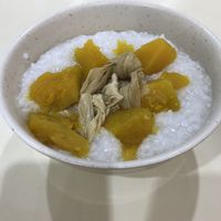 Plain porridge, I ordered additional sides (pumpkin and taukee). Put some in the porridge, still have more on a side plate that is not shown at Lan Xiang Yuan Vegetarian in West Singapore