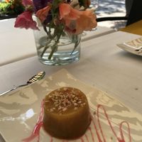 Exotic fruit and spices or chocolate dessert vegan at Savarin in Bad Duerkheim