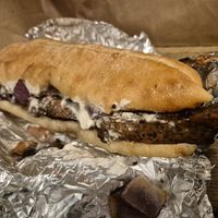 Philly cheese steak (cashew cheese, seitan), must try! at McGuinness - Takeaway in Dublin