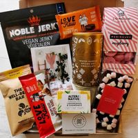 Selection of products (macramé set was from elsewhere) at Little Shop of Vegans in Norwich