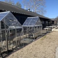 Outdoor heated patio at Public Greens - 64th St in Indianapolis