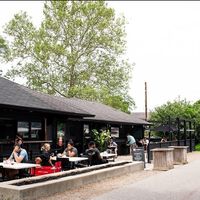Outdoor seating at Public Greens - 64th St in Indianapolis
