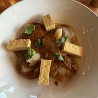 Tandoori ravioli with tofu  at Tinker Street in Indianapolis