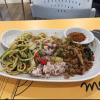 Two dishes and rice for 50 baht at Platinum Fashion Mall - Term-Bun in Bangkok