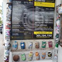 Coffee board at Cuban Coffee Queen in Key West