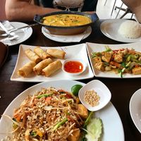 Pad Thai, spring rolls, garlic tofu, red curry  at No.9 2nd Restaurant in Phuket