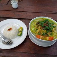 The soto soup which comes with rice, my favourite dish of the three at Simple Plant  in Yogyakarta