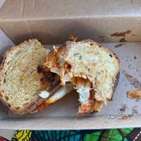 Gluten free kimchi toastie  at MOTHER - Juice Works in East London