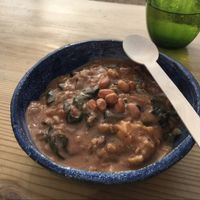 African peanut cauliflower curry with quinoa - amazing!! at MOTHER - Juice Works in East London