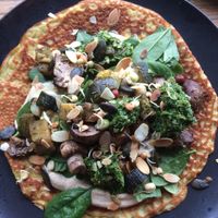 Chickpeas pancake  at MOTHER - Juice Works in East London