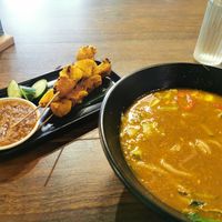 Laksa soup (good) and Satay (amazing) at Pinxin Vegan Cuisine - 品馨蔬食 in Penang