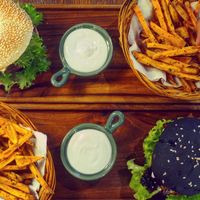 Bagel and Dark charcoal burgers at Pinxin Vegan Cuisine - 品馨蔬食 in Penang