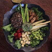 Buddha bowl with dragonfruit dressing at Pinxin Vegan Cuisine - 品馨蔬食 in Penang