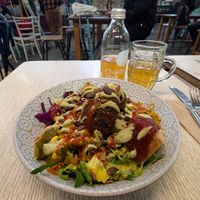 Salad bowl (and a bit of the seating) at Smorl's in Brighton