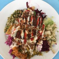 Salad box with falafel  at Smorl's in Brighton