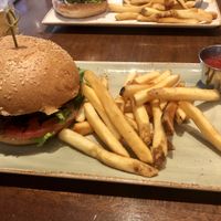 Vegan burger  at Alvarado Street Brewery and Grill in Monterey