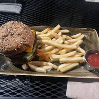 Vegan burger  at Alvarado Street Brewery and Grill in Monterey