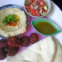 Hummus Falafel Plate at Cat House Chiang Mai - Cat Shack in Chiang Mai