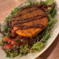 Tofu steak on green salad at Craft Burger Co in Osaka