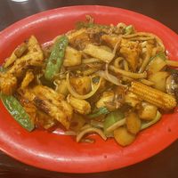 Tofu with udon and veggies  at Gobi Mongolian Grill in Southington