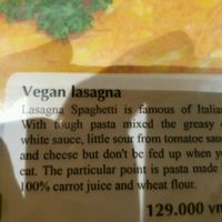 The oddest description of food I have ever come across. at Minh Chay - Hang Gai in Hanoi