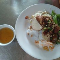 The bánh ướt with the dipping sauce at Tinh Duyen in Long Xuyen