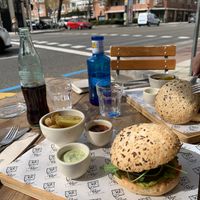 Mini vegan burger at Le Pain Quotidien - Velazquez in Madrid