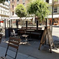 Outdoor seating at Le Pain Quotidien - Georges Favon in Geneva