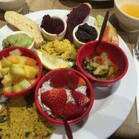 Vegan Brunch - Fruits, veggies, salad, toast, and more at Le Pain Quotidien - Helvetique in Geneva