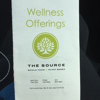 menu info  at The Source in San Jose