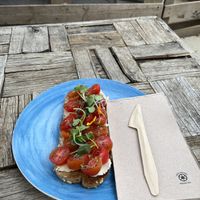 Toast with vegan „cheese"  at Ziva To Go - Industrial in Mallorca