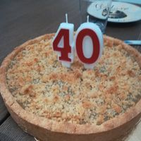 Thanks for my birthday cake! Delicious! at Veg Eat in Bergamo