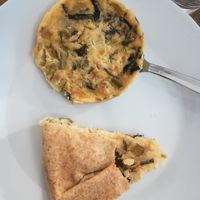 Farinata e torta salata patate e porri at Veg Eat in Bergamo