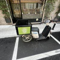 They have their own delivery vehicle  at Veg Eat in Bergamo
