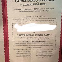 Christmas menu 2025  at Dishoom in Edinburgh