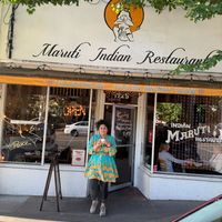 Falguni to the rescue gifting coconut kheer! at Maruti Indian Restaurant  in Portland