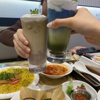 Taro lippy tea and butterfly pea matcha lippy tea  at Green Common - Harbour City in Kowloon