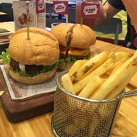 Vegan burgers and fries at Green Common - Harbour City in Kowloon