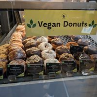 vegan flavours labelled at The Rolling Donut - Bachelors Walk in Dublin