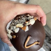 Chocolate peanut butter vegan donut  at The Rolling Donut - Bachelors Walk in Dublin