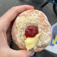 Deconstructed rhubarb crumble donut  at The Rolling Donut - Bachelors Walk in Dublin