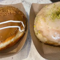 Biscoff and vanilla pistachio vegan at The Rolling Donut - Bachelors Walk in Dublin