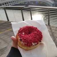 Raspberry donut. at The Rolling Donut - Bachelors Walk in Dublin