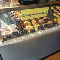 Vegan donut display at The Rolling Donut - Bachelors Walk in Dublin