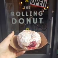 vegan raspberry filled donut! at The Rolling Donut - Bachelors Walk in Dublin